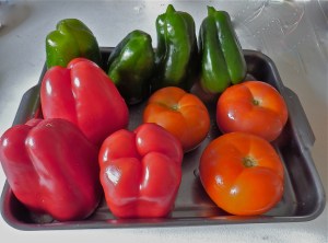 Verduras dispuestas para rellenar