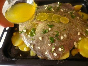 Regando con el líquido