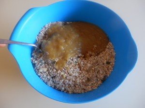 Incorporando la salsa de fruta