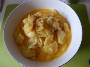 Mezclando con el huevo