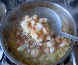 Retirar los langostinos