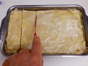 Cortando el baklava