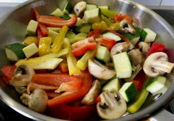 Salteando las verduras